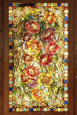Leaded-glass panel from Tavern on the Green’s Rafters Room, crafted entirely from Tiffany workshop glass, $32,940. Image courtesy LiveAuctioneers.com Archive and Guernsey's.