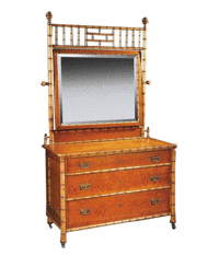 This American dresser was made with faux bamboo in the late 1800s. Neal Auction of New Orleans sold the 78-inch-high piece for $1,722.