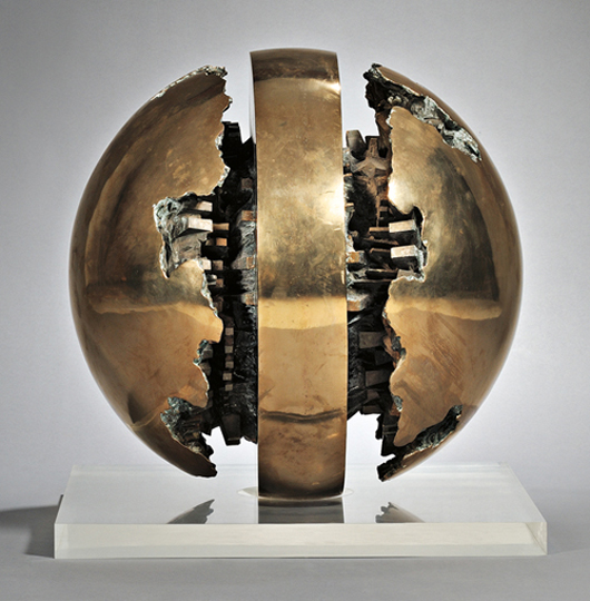 Rotante primo sezionale n. 1 (Rotating First Section No. 1) by Arnaldo Pomodoro, from the collection of Melvin B. Nessel of Boston, one of two artist proofs outside the edition of two. Estimate: $100,000-$150,000.  