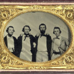 The Fontenot brothers of St. Landry Parish served in the Opelousas Guards, 8th Louisiana Infantry during the Civil War. This quarter-plate tintype sold for $2,700 at Cowan’s Auctions in Cincinnati in 2004. Image courtesy of Cowan’s Auctions Inc. and Live Auctioneers archive.