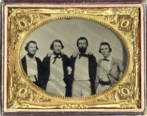 The Fontenot brothers of St. Landry Parish served in the Opelousas Guards, 8th Louisiana Infantry during the Civil War. This quarter-plate tintype sold for $2,700 at Cowan’s Auctions in Cincinnati in 2004. Image courtesy of Cowan’s Auctions Inc. and Live Auctioneers archive.