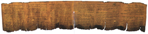 The Psalms scroll is one of the documents that comprise the Dead Sea Scrolls. Image courtesy of Wikimedia Commons.