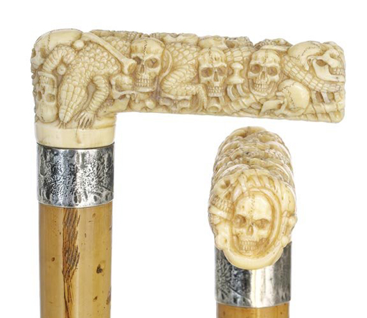 Mori Russian memento cane, estimate $5,000-$7,000.  Image courtesy Kimball M. Sterling.