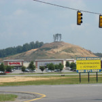 This mound in Oxford, Ala., which many believe was built by Native Americans more than 1,000 years ago, is the subject of a dispute with developers who want to level it to use as fill for the construction of a Sam's Club. Image copyright Ginger Ann Brook, used by permission.
