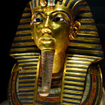 Tuthankamen's famous burial mask, on display in the Egyptian Museum in Cairo, in a photo taken on Dec. 7, 2003. Image appears by permission of the author, Bjorn Christian Torrissen. Creative Commons License.