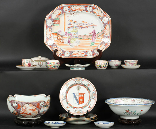 Porcelain wares. Image courtesy Kamelot Auctions.
