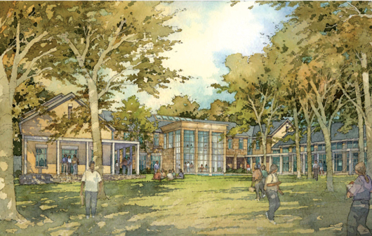 An artist’s conception shows an exterior view of the Fred W. Smith National Library for the Study of George Washington. Image courtesy Mount Vernon  Ladies’ Association.