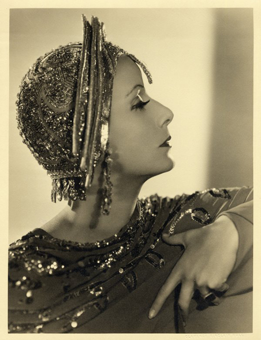 Clarence Sinclair Bull photographed Greta Garbo for the 1931 MGM release ‘Mata Hari.’ The 10- by 13-inch gallery portrait is in very fine condition and estimated at $3,000-$5,000. Image courtesy Profiles in History.