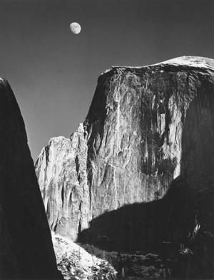 Ansel Adams photographed ‘Half Dome and Moon’ at Yosemite National Park in 1960. Image LiveAuctioneers Archive.