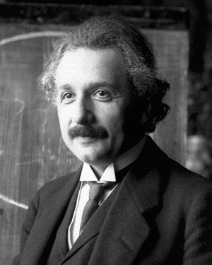 Albert Einstein was 42 when this photo was taken during a lecture in Vienna in 1921. Image courtesy Wikimedia Commons.