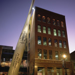 The world’s biggest baseball bat marks the entrance to the museum. It’s 120 feet tall and weighs 68,000 pounds. The bat is hand-painted steel. Image courtesy Louisville Slugger Museum & Factory.