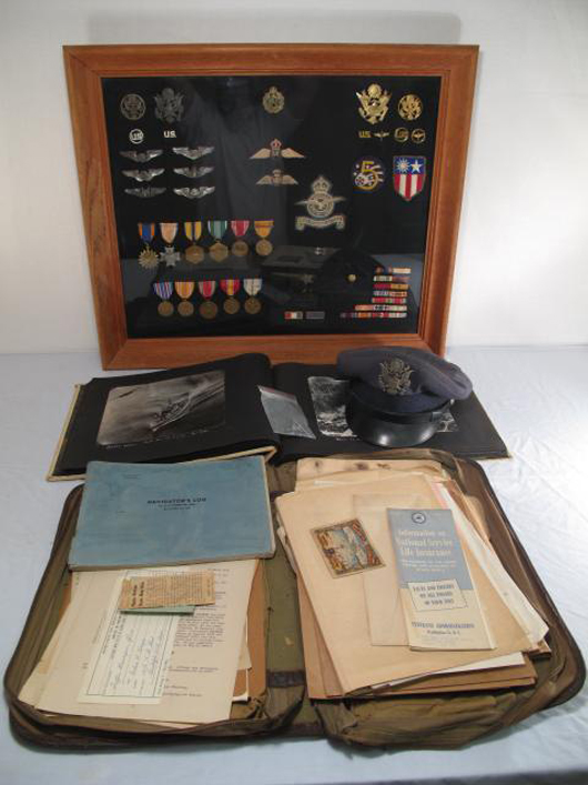 Comprehensive personal military career collection of the late Lt. Arthur H. Krieger, formerly of the World War II 500th Bomb Squadron Rough Raiders. Estimate $800-$1,200. Image courtesy Auctions Neapolitan.