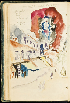 Henry Miller's 1930s Paris notebooks contained not only written content but also drawings such as this one, which was obtained directly from the Miller family. PBA Galleries has announced the private-treaty sale of the Henry Miller collection, which originally had been included in their March 18, 2010 auction. Image courtesy PBA Galleries.