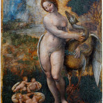 Palm Beach patron of the arts Arthur Bradley Campbell owned this rare copy of Leonardo da Vinci’s ‘Leda and the Swan.’ The 9- by 6-inch painting has an $80,000-$120,000 estimate.
