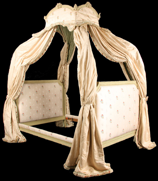 Made in the 1920s, this French canopy bed brought more than $6,000. Image courtesy Kamelot Auctions.