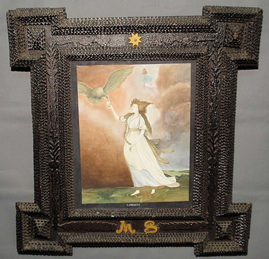 Lot 558 – Allegorical watercolor of Lady Liberty with eagle, $6,000. Image courtesy Ted Wiederseim Associates Inc.
