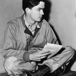 A youthful Bill Mauldin with his sketchpad. World War II-era photograph taken by Fred Palumbo.