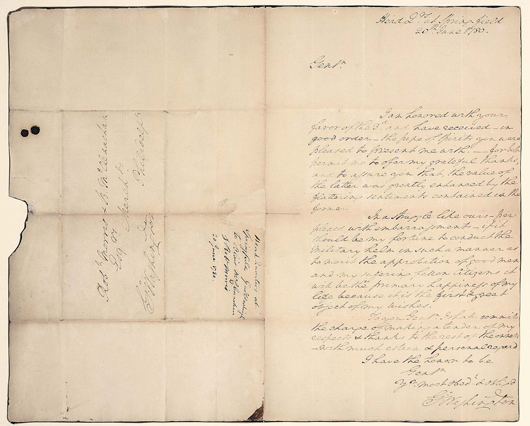 In a letter dated June 20, 1780, George Washington thanks two men for their letter and a gift of spirits. The single folio page signed boldly by Washington has a $50,000-$70,000 estimate. Image courtesy Neal Auction Co.