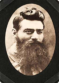 1880 photo of notorious Australian bushranger Ned Kelly, taken the day before his execution. Charles Nettleton photo from the collection of the State Library of Victoria.