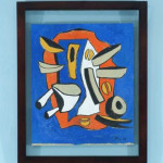 ‘Abstract Composition,’ attributed to Fernand Leger, has a $600-$900 estimate. The gouache on heavy gray paper is dated 1948. It has a $600-$900 estimate. Image courtesy Lewis & Maese Auction Co.