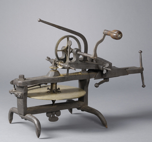 Thomas Green, Prescott, English wheel cutting engine, circa 1790, with a box of cutters, estimate: $8,000-$12,000. Image courtesy of Skinner Inc.