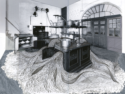 Kate MccGwire, ‘The Kitchen.’ Proposal image for Tatton Park Biennial, 2009. Courtesy the artist and Tatton Park Biennial 2010.