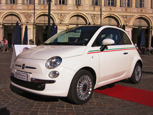 Fiat heir and furniture designer Lapo Elkann contributed to the retro-chic styling of the Fiat 500 shown in this picture taken in Torino, Italy, on July 5, 2007. Photo appears by permission of its creator, Thomas Doerfer, through Creative Commons Attribution Share-Alike 2.5 License.