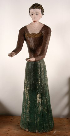 Cement, paint and tin piece, anonymous, circa 1920s, ‘Welcome Lady,’ 67 inches high, estimate: $4,000-$6,000).