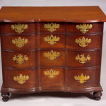 Much of the value of this Chippendale mahogany block-front chest of drawers from Massachusetts’ North Shore lies in its old finish. Image courtesy Skinner Inc. and LiveAuctioneers Archive.