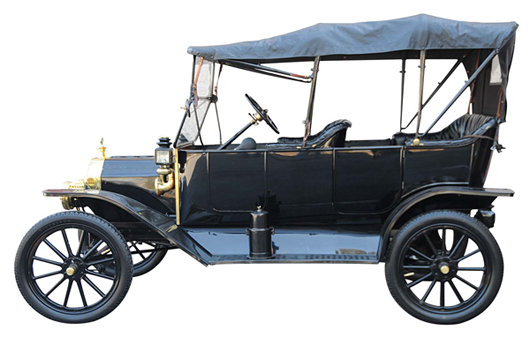 1914 Model T previously from Estate of a 'Mr. Kessler,' believed to have been an Ohio State professor. Estimate $27,000-$32,000.