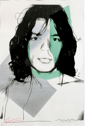 An Andy Warhol screen print titled ‘Mick Jagger,’ 1975, number 40 of 50 and published by Seabird Editions, sold for $26,450. Image courtesy of Brunk Auctions.