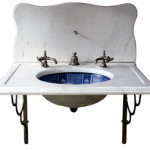 Extremely rare and complete circa-1880 flow blue sink. Mosby & Co. image.