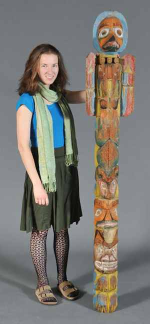 Northwest Coast totem, six feet tall. Image courtesy of Fairfield Auction.