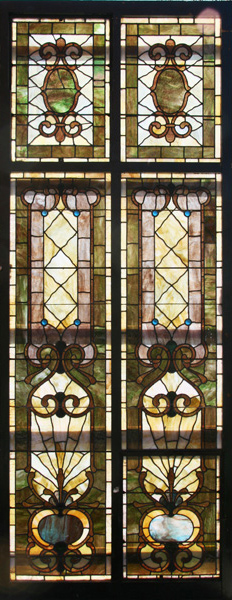 Pair of Victorian stained-glass windows, $4,000. Image courtesy Kamelot Auctions.