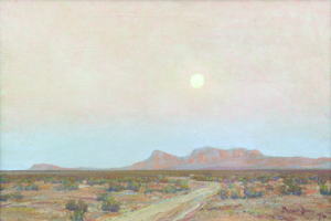 ‘Moonrise over Mojave’ by Maynard Dixon (California, 1875-1946) achieved an impressive $110, 450. Image courtesy of Clars Auction Gallery.