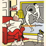 Poster based on Roy Lichtenstein's "Tintin Reading." Poster auctioned for $350 on May 10, 2010 at Wittlin & Serfer. Image courtesy LiveAuctioneers.com Archive and Wittlin & Serfer.