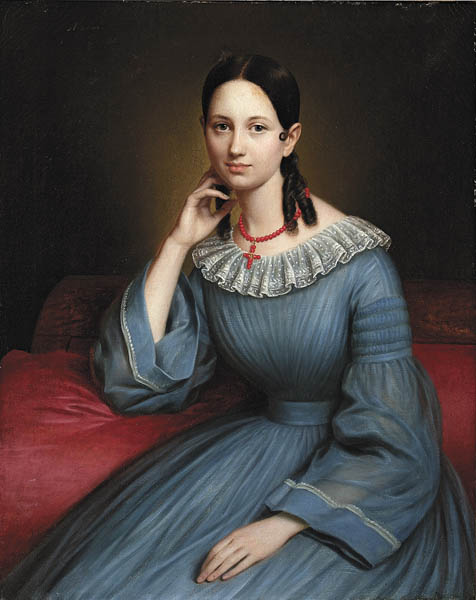Jacques Guillaume Lucien Amans (French, 1801-1888; active New Orleans 1836-1856), Portrait of Antoinette Decuir (1826-1896), $72,895.