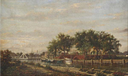 William Henry Buck (Norwegian/New Orleans, 1840-1888), the Hotel at Spanish Fort on Bayou St. John, $203,150. Image courtesy Neal Auction Co.