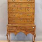 New England Queen Anne maple highboy, circa 1765, 69 1/2 inches high by 35 inches wide. Image courtesy of Pook & Pook Inc.