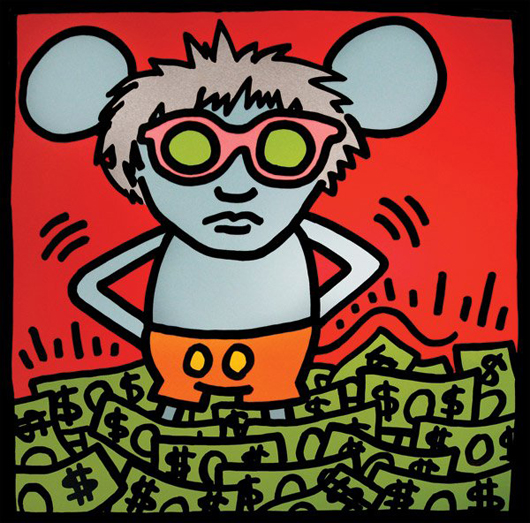Keith Haring, Andy Mouse, 1986, Silkscreen, 45.5 x 45.5 inches, Estimated Gallery Price: $60,000 - $80,000