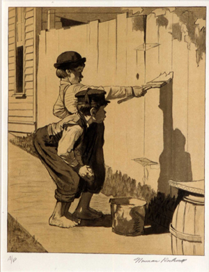 Norman Rockwell's Tom Sawyer and Huckleberry Finn, on loan to the Minnesota Marine Art Museum for a special exhibit that will run from June 15-Aug. 1, 2010.