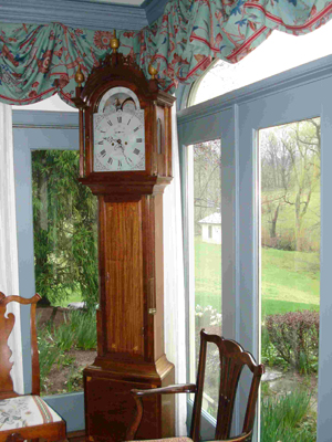 This tall case clock by Simon Willard will be offered, as will a banjo clock by Aaron Willard.