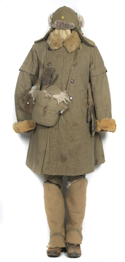 Few Japanese winter army uniforms survived World War II. This set in good condition is estimated at $600-$800. Image courtesy of Cowan’s Auctions Inc.