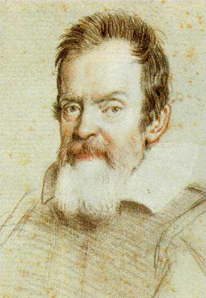 Galileo Galilei is depicted in a portrait in crayon by Leoni. Image courtesy of Wikimedia Commons.
