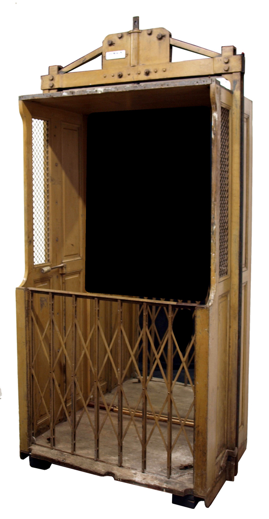 Antique cage-style elevator from Paris building. Austin Auction Gallery image.