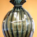 Charcoal glass bottle and stopper designed by Blenko to celebrate West Virginia's birthday, June 19, 2010. Image courtesy Blenko Glass Company.