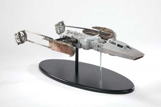 Miniature of Y-Wing Fighter used in the filming of Star Wars: Episode IV (1977), $47,200. Image courtesy of LiveAuctioneers.com Archive and Profiles in History.