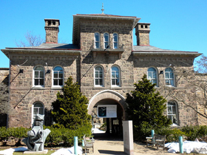 2010 photo of the James A. Michener Art Museum in Doylestown, Pennsylvania. Founded in 1988 and named for the Pulitzer Prize-winning author, the museum is known for its collection of Pennsylvania Impressionists and also houses Michener mementos, including his typewriter, books and other items.