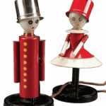 Chase Brass & Copper Co. made this pair of lamps, the Colonel and the Colonel's Lady, in about 1935. This pair sold recently for $300 at a Jackson's auction in Cedar Falls, Iowa.