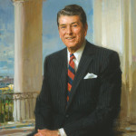 Official White House portrait of Pres. Ronald Reagan, 40th President of the United States, painted by Everett Raymond Kinstler.